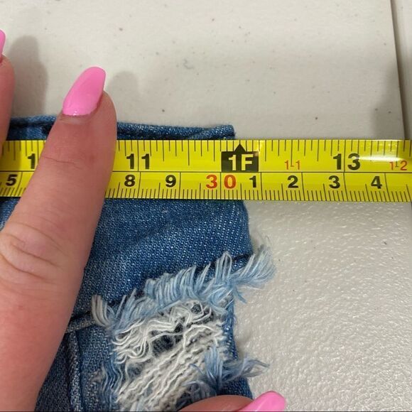 APHRODITE High Rise Ripped Distressed Capris - Picture 8 of 10